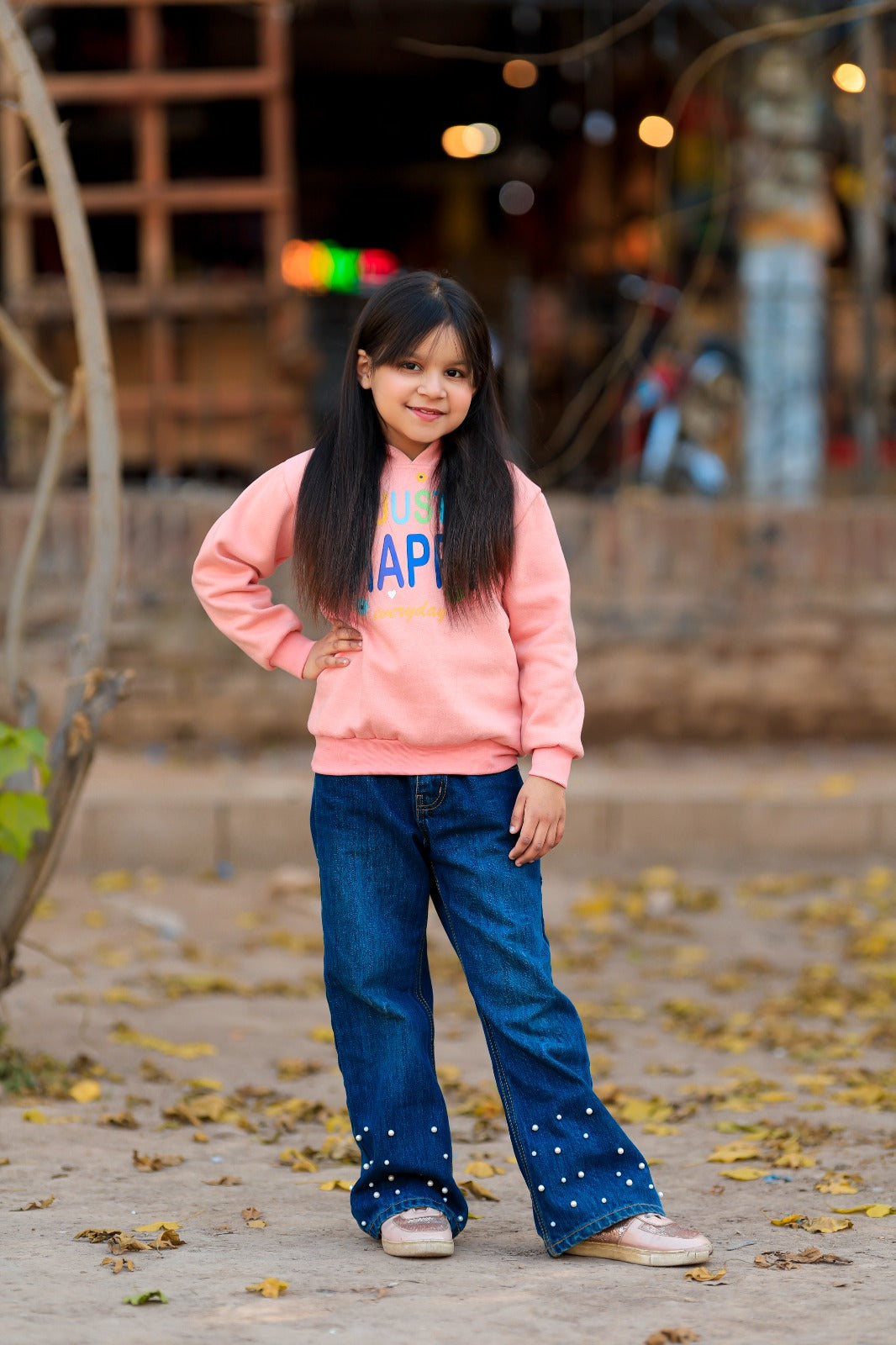 Just Happy Printed Hoodie For Kids