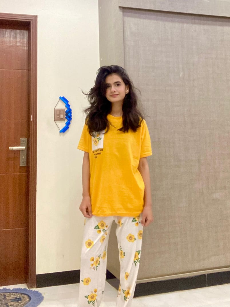 Mustard Pocket Printed Night Suit
