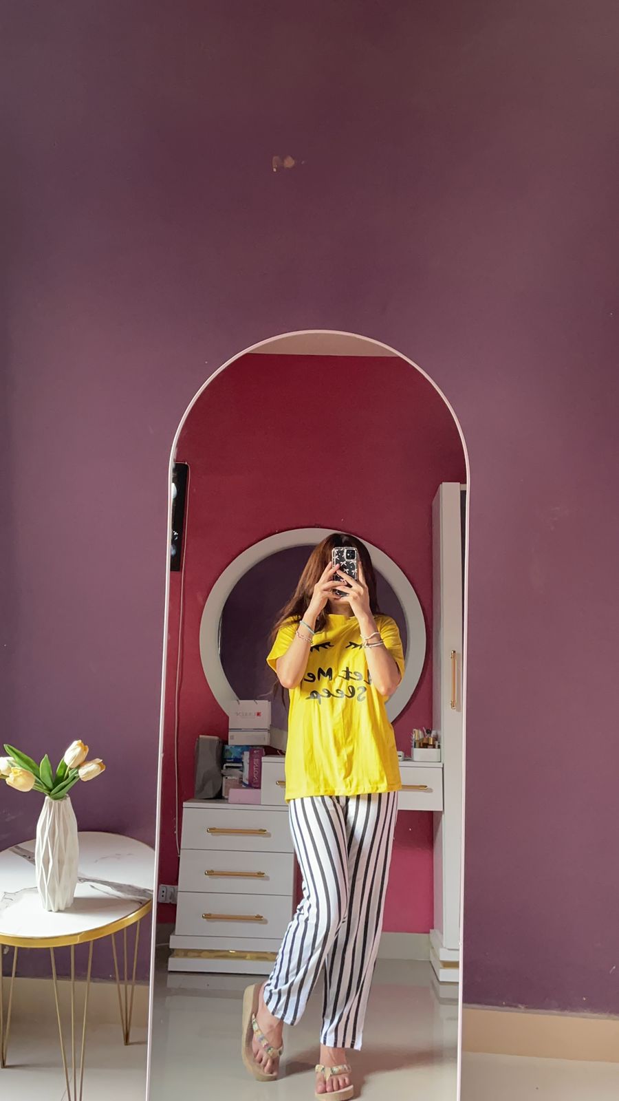 Yellow Let Me Sleep Printed  Night Suit