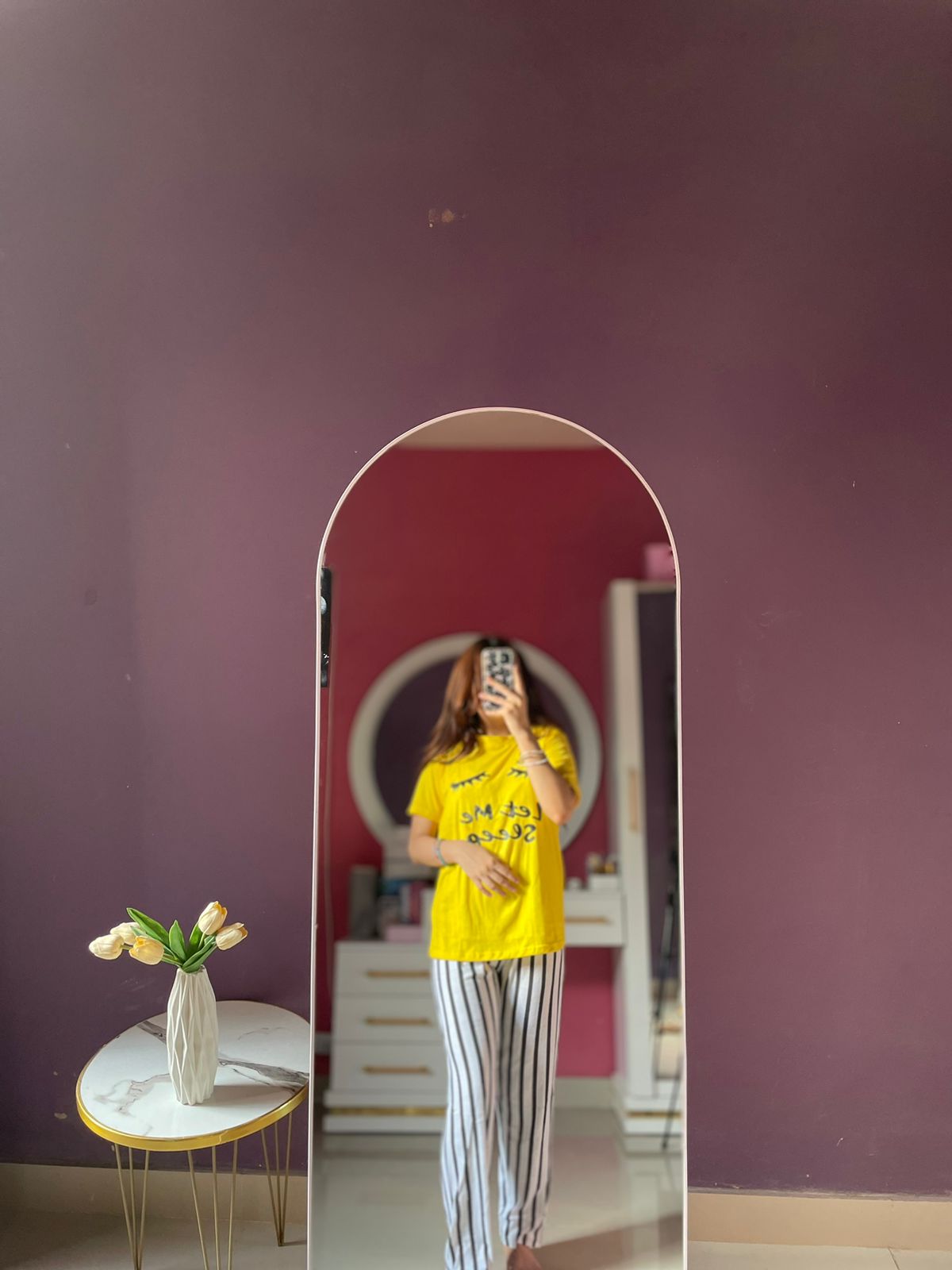 Yellow Let Me Sleep Printed  Night Suit