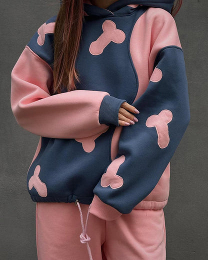 Navy Blue with Pink Mushroom Printed Co-Ord Set