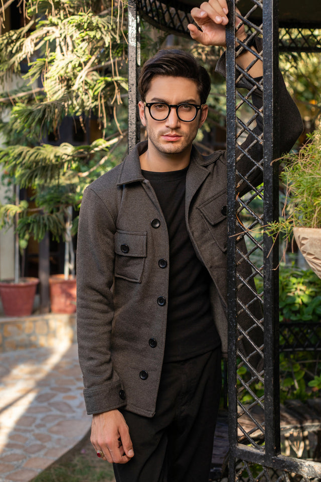 Charcoal Men's Winter Shacket