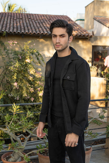 Black Men's Winter Shacket