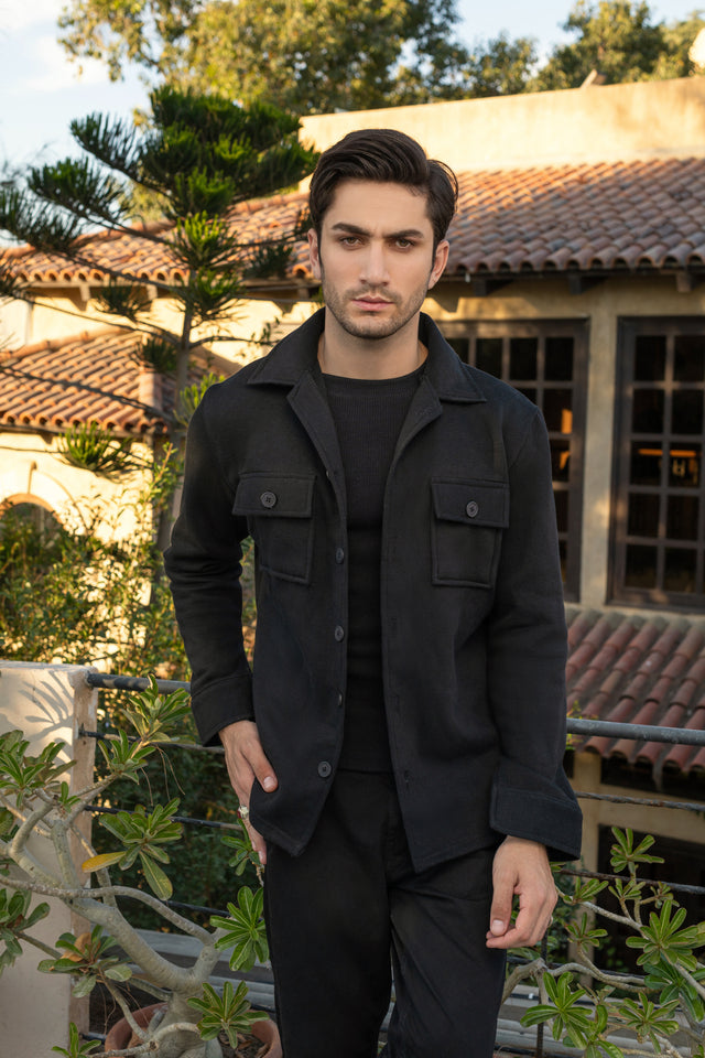 Black Men's Winter Shacket