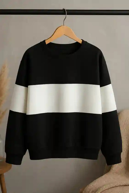 Zebra Black And White Block Sweatshirt