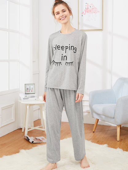 Sleeping In Grey Night Suit