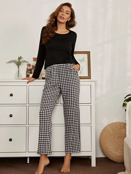 Black Front Two Button Night Suit